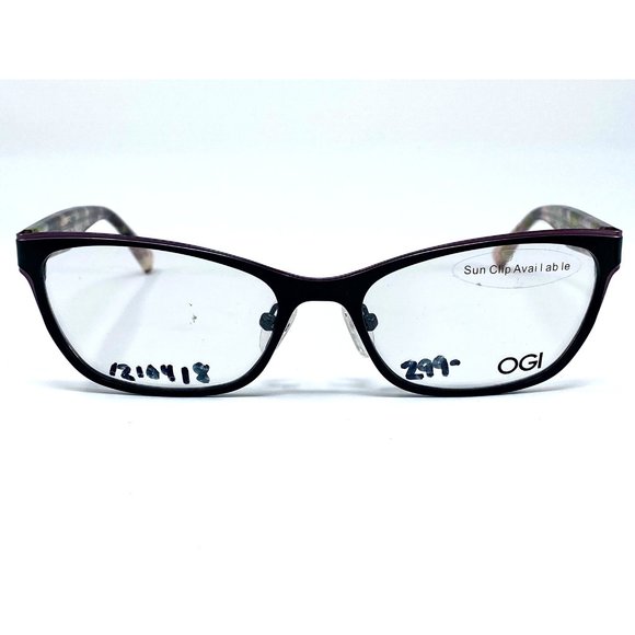 New OGI Heritage Black/Purple Tortoise Made in Japan Womens Eyeglasses 51-17-140 - Picture 1 of 5